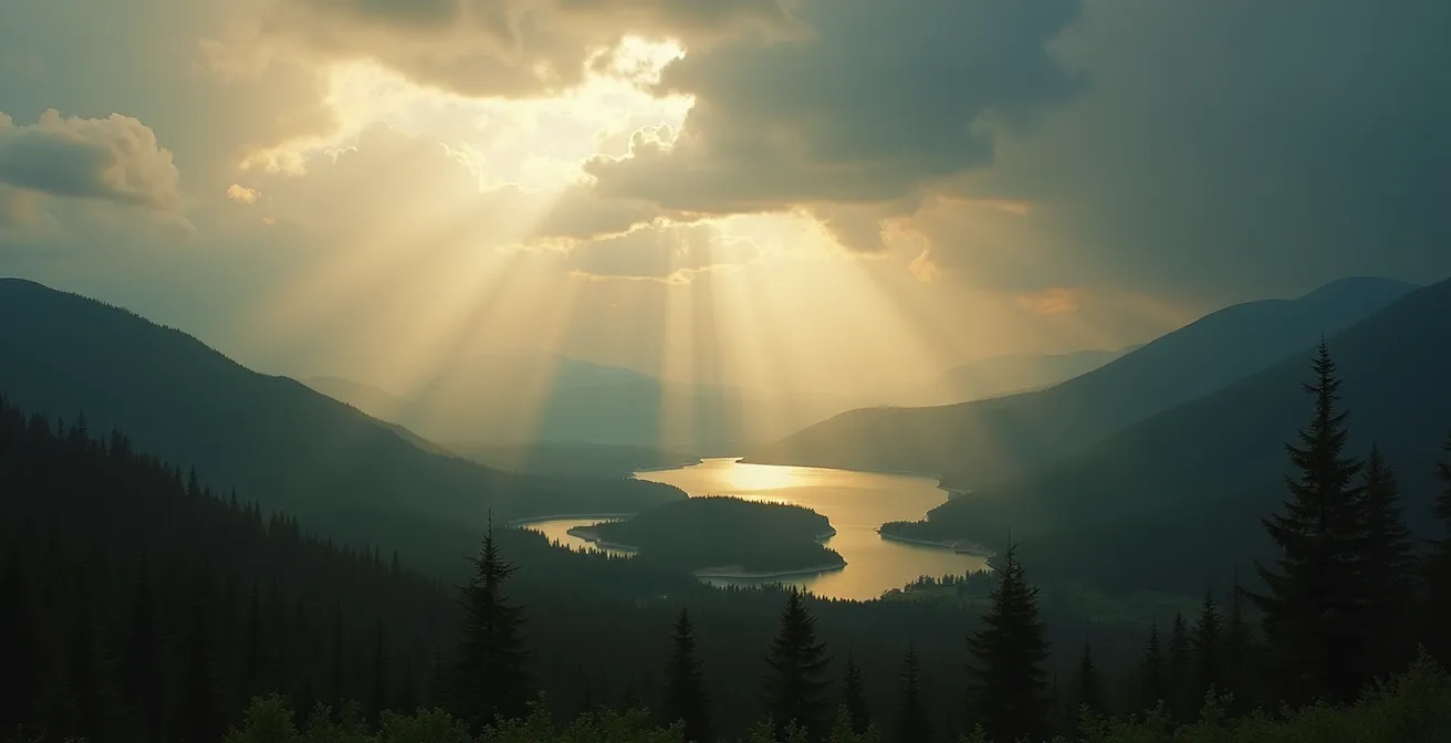 Un paysage québécois varié avec des éléments météo contrastés montrant la nature changeante et invitant à l'aventure