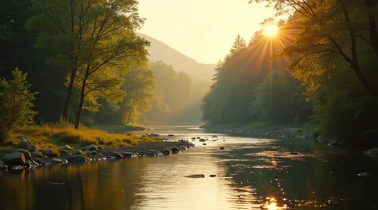 Vue panoramique d'un paysage emblématique du Québec montrant un lieu touristique avec peu de visiteurs en haute saison estivale